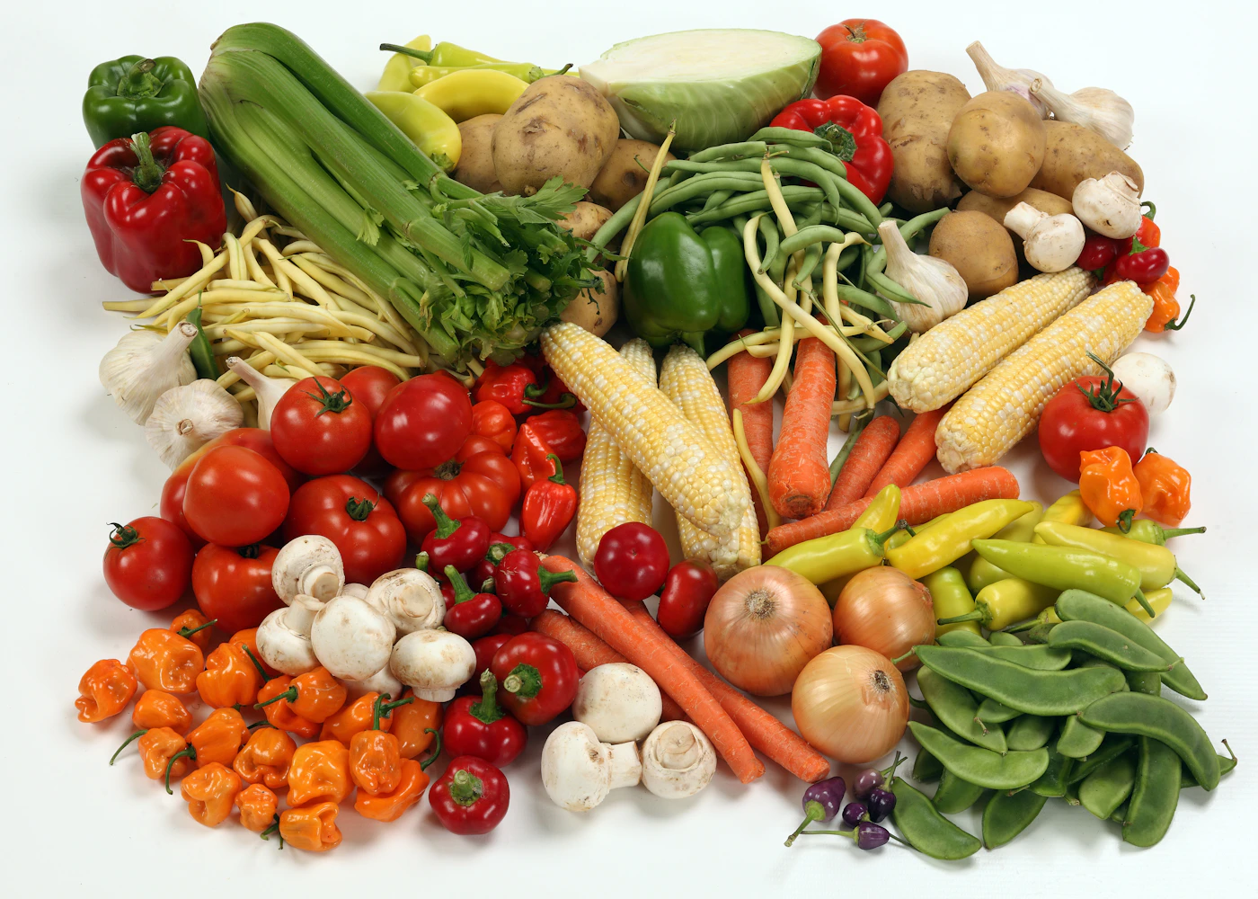 Assorted fresh vegetables and produce